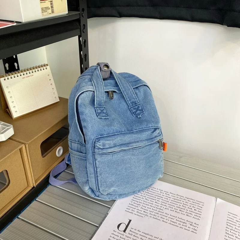

Denim Fashion Women's Backpack Trendy Casual Student School Bags For Girls Small Feminina Travel Mochila