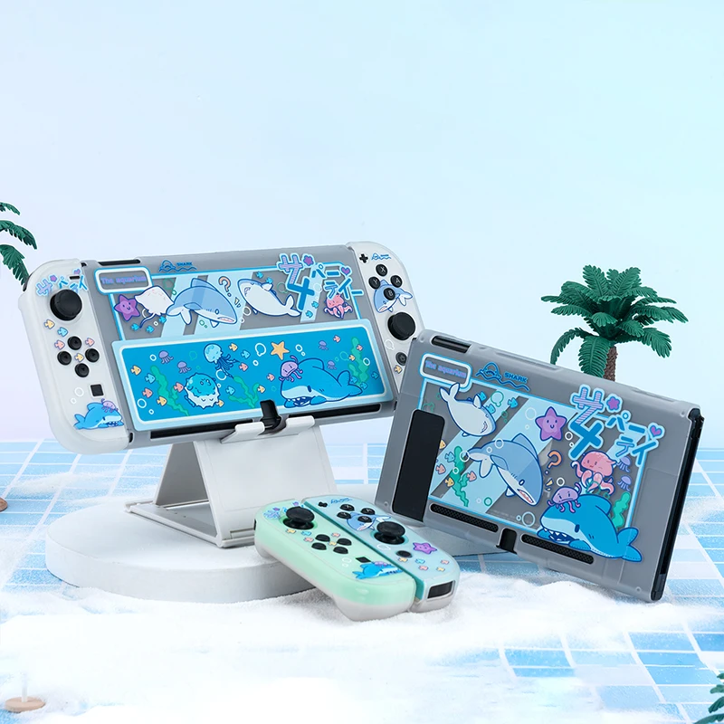 

For Nintendo Switch Case OLED Accessories Joycon Cartoon Transparent Protect Cover Hard Shell For Switch Accessorie Console Game