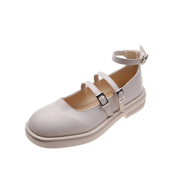

Sexy High Heels Women 2022Spring Fashion Leather Ankle Buckle Strap Pumps Square Toe Mary Jane Shoes Ladies Classic Party Heels