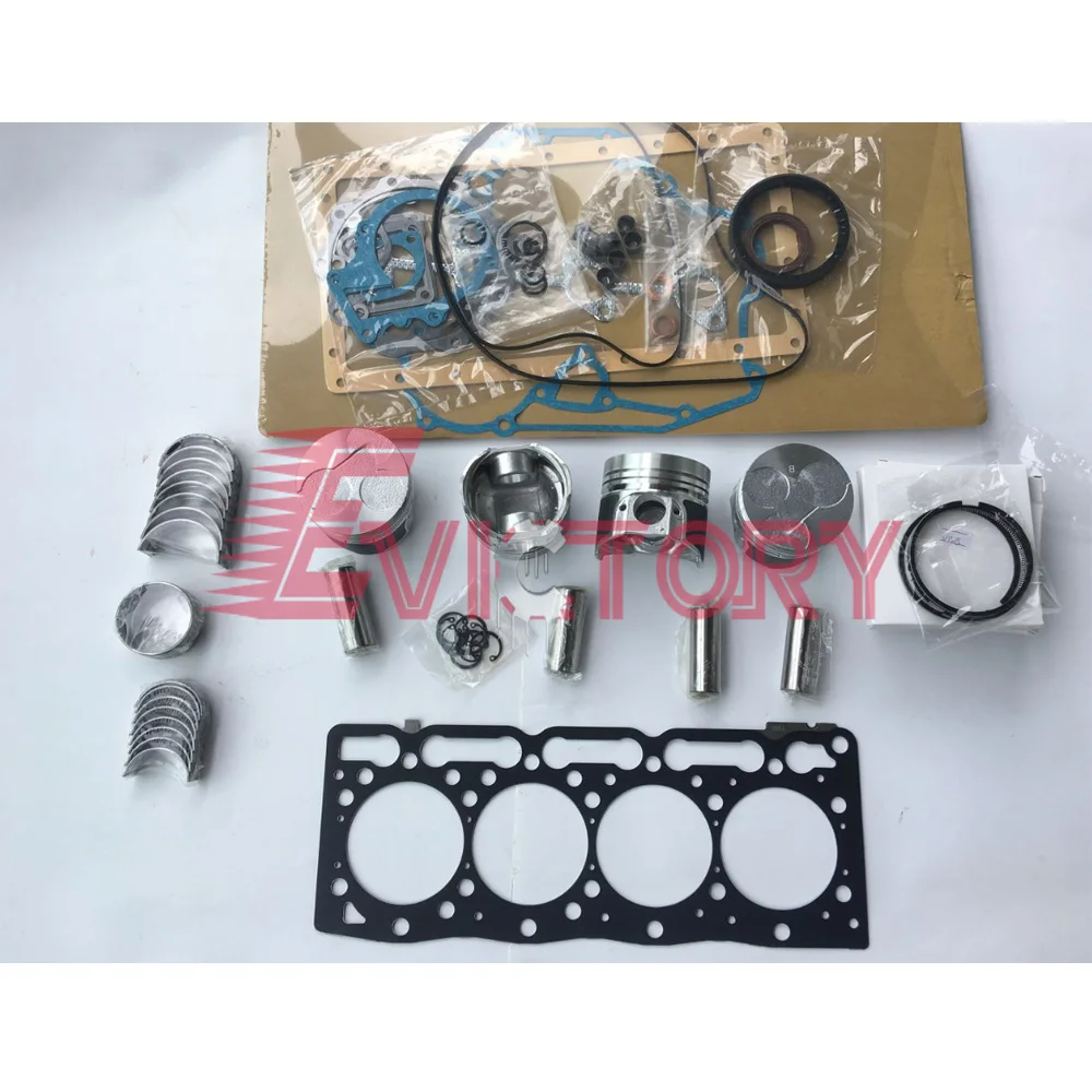 

For KUBOTA V1505 rebuild kit full gasket kit + bearing set + piston ring + piston
