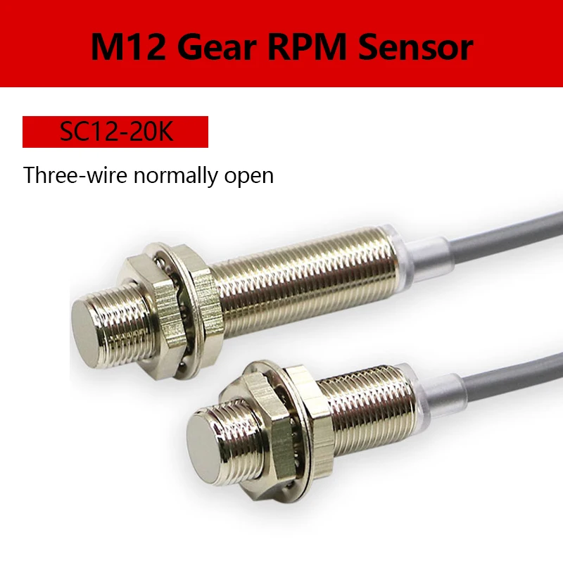 

SC12-20K-L Gear Speed Sensor NPN Three-wire Normally Open NO M12 Metal Detection 4mm Distance