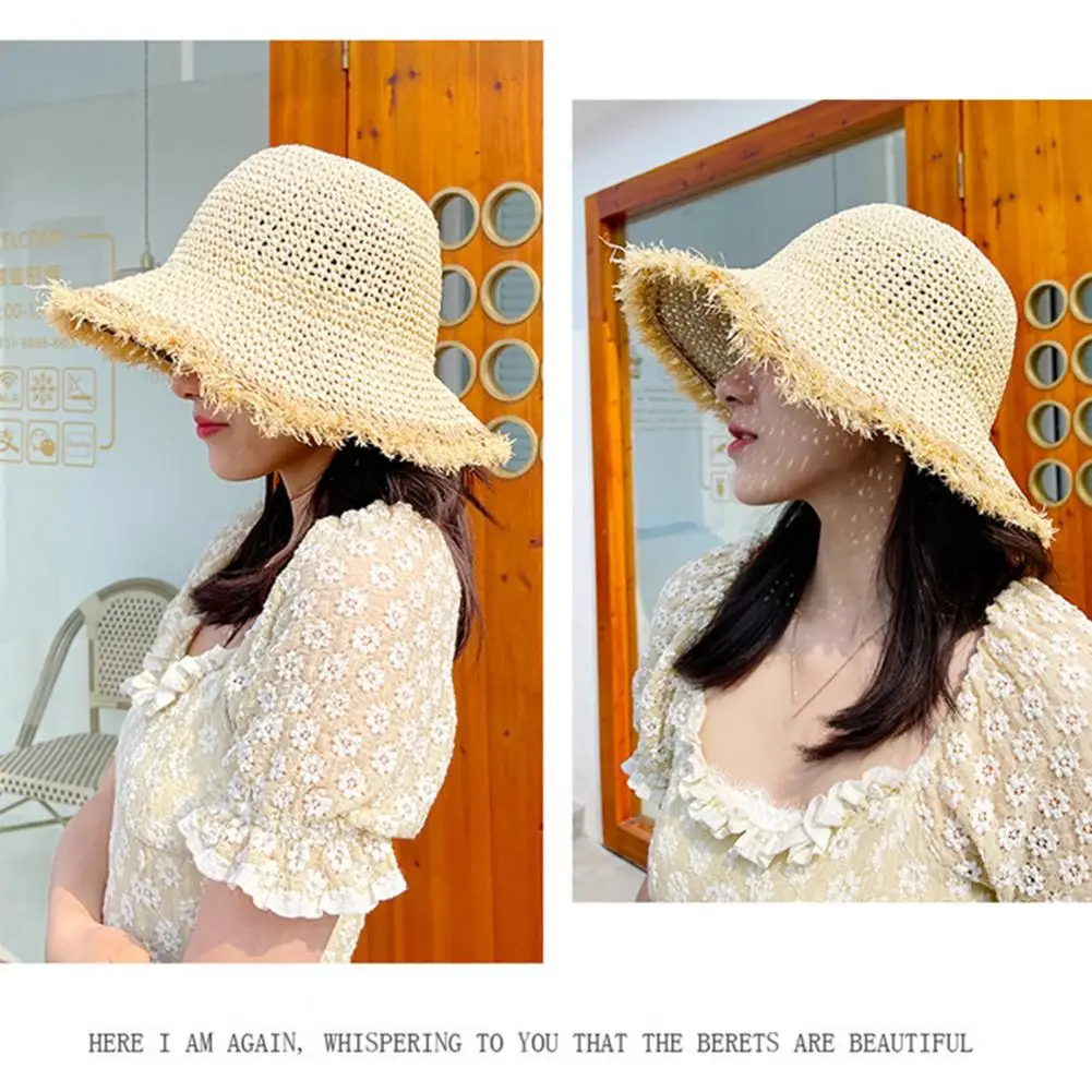 

Straw Sun Hat for Women Vacation Hat Fashionable Women's Wide Brim Straw Sun Hat for Outdoor Activities Protection Style
