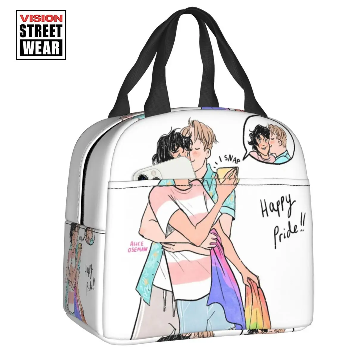 

2023 New Heartstopper Insulated Lunch Bag Waterproof Happy Pride Thermal Cooler Lunch Tote Kids School Children Lunchbag