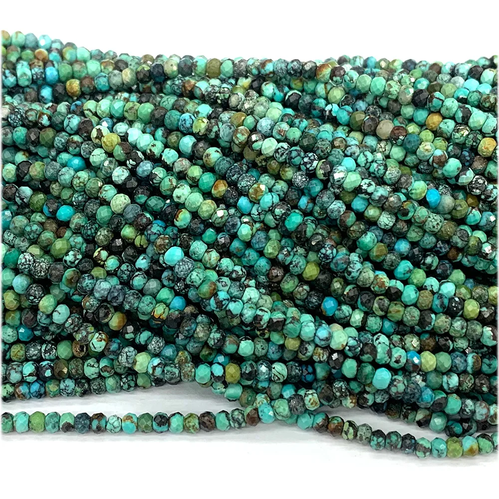 

Veemake Turquoise Faceted Rondelle Beads Jewelry Design Making Natural Gemstones Crystal DIY Necklace Bracelets Earrings Pendant