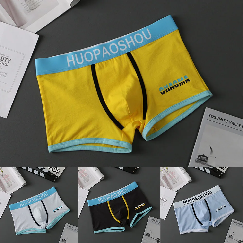 

Boxershorts Men Sexy Underwear Breathable Underpants Bikini Panties Briefs Soft Solid Color Boxer Shorts Шорты Мужские