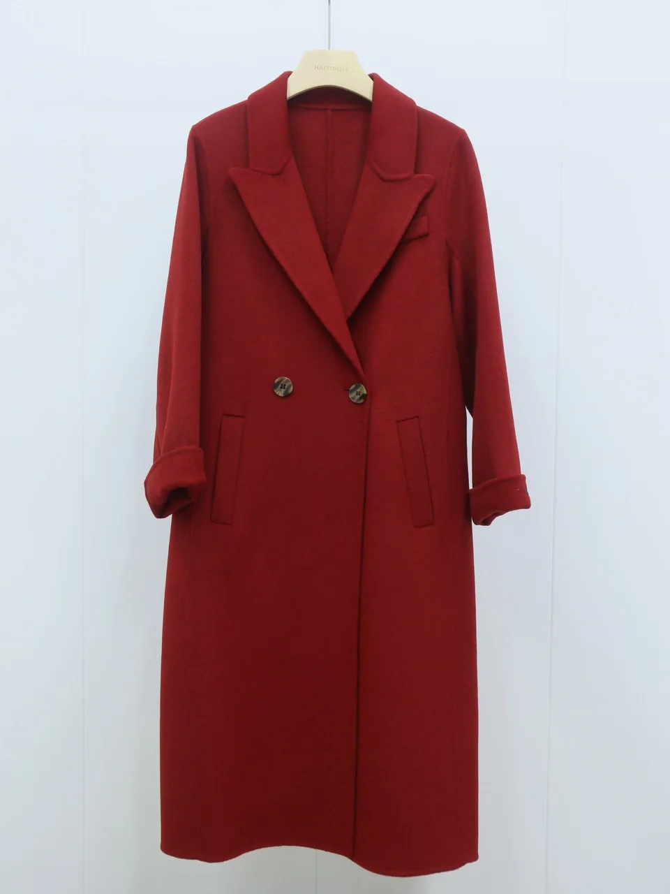 

Promotion 2023 Autumn Women Drouble Wool Coats Turn Down Collar Winter Clothes Cashmere Long Coats With Belt Tops