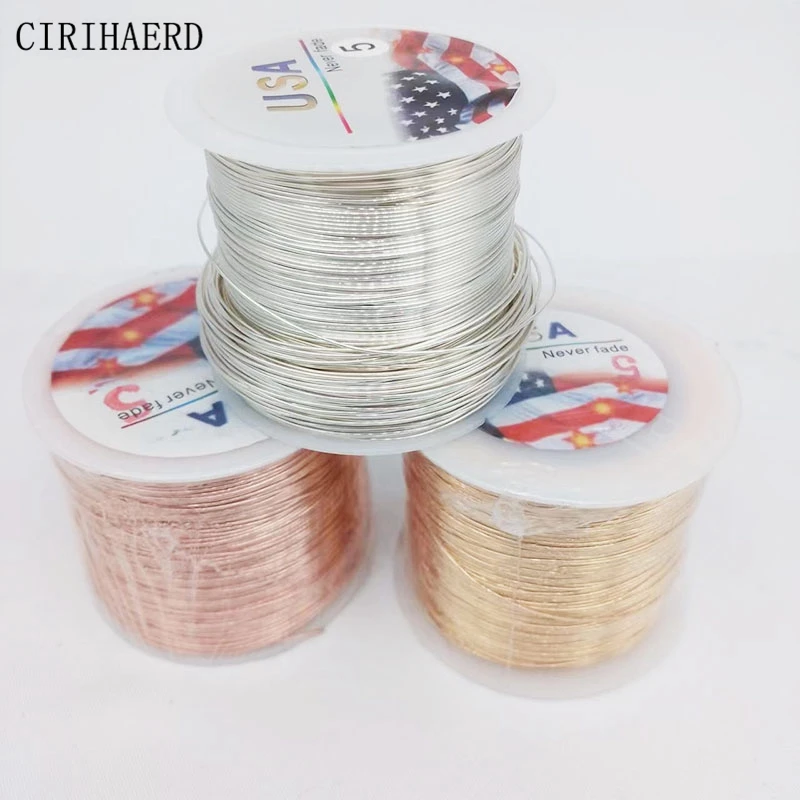 Wholesale Rose Gold / Silver Plated Copper Wire For Jewelry Craft Materials DIY Jewellery Making Accessories Supplies Beads Wire