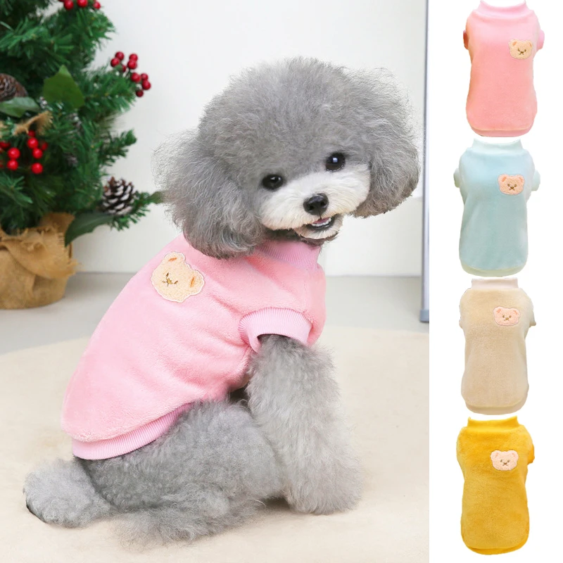 

Coral Velvet Pet Clothes Warm Dog Vest Coat Pullover Puppy Sweater Costume Cat Apparel For Chihuahua Yorkie Terrier Pet Outfit