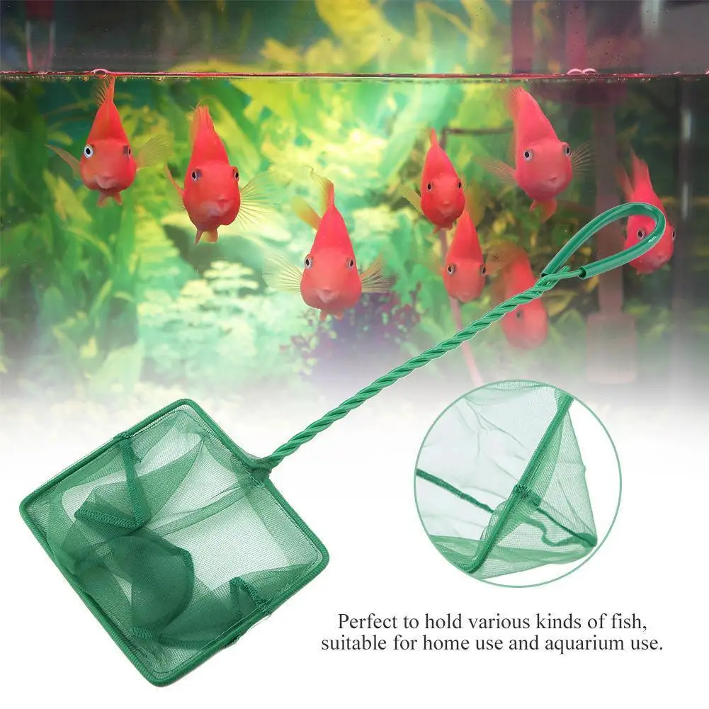 

Portable Fish Net Long Handle Square Aquarium Fishing Floating Objects Tool Fishing Accessories Fish Net Cleaning Net M4j6