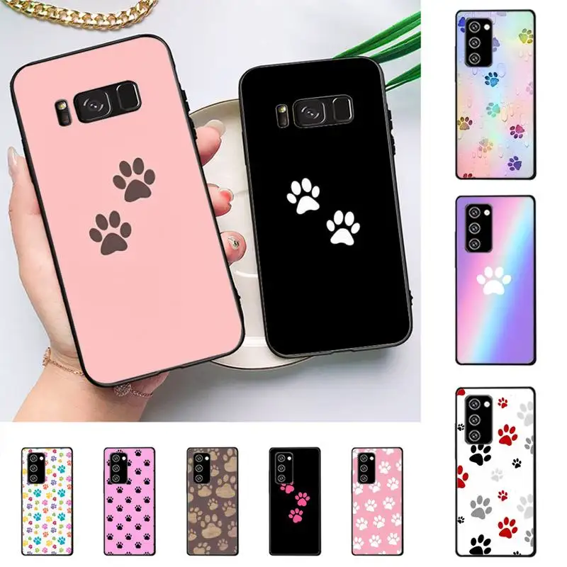 

Dog Footprint Paw Colorful Cute Phone Case for Samsung A51 A30s A52 A71 A12 for Huawei Honor 10i for OPPO vivo Y11 cover