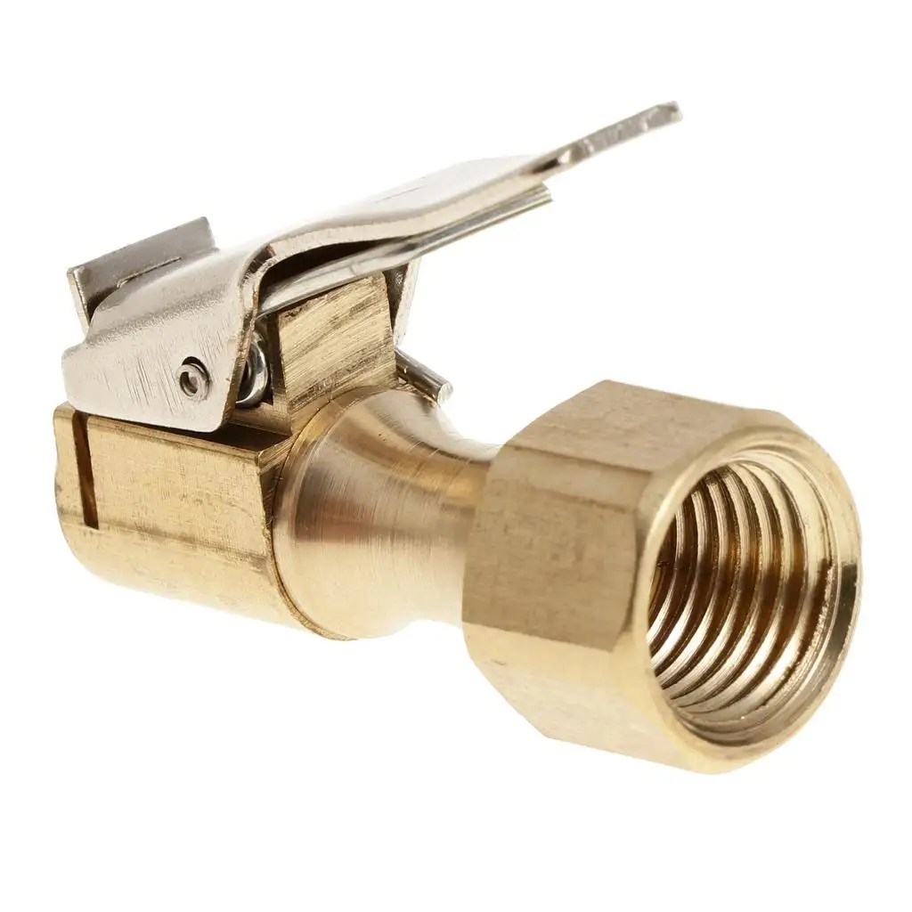 3-1 1/4&quot NPT Brass Tire Inflator Female Air Chuck for Clip Gold