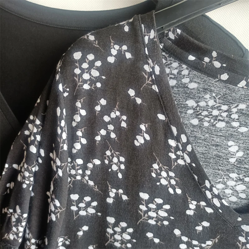 Summer Plus Size Night Dress Women Cool Knit Lace V-neck Short Sleeved Dress Chest Circumference 82-134cm Loungewear