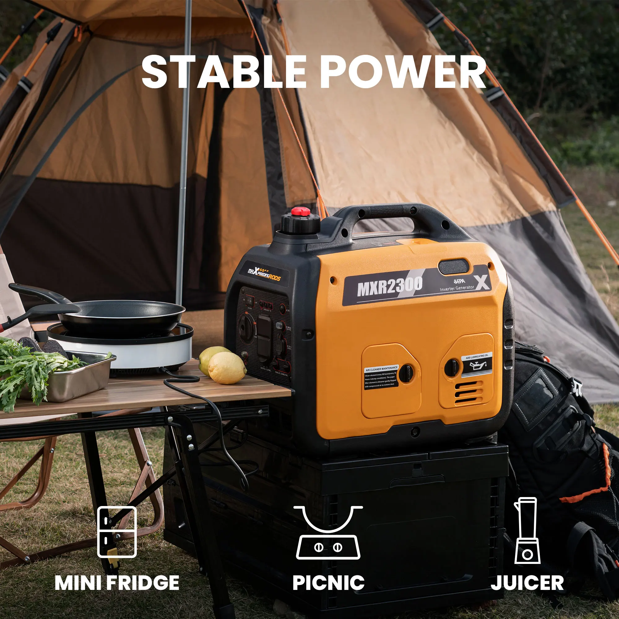 

2300 Watt Portable Home Inverter Generator Gas Powered Super Quiet MXR2300 2.3KW Super Quiet Portable Suitcase Lightweight 41lb