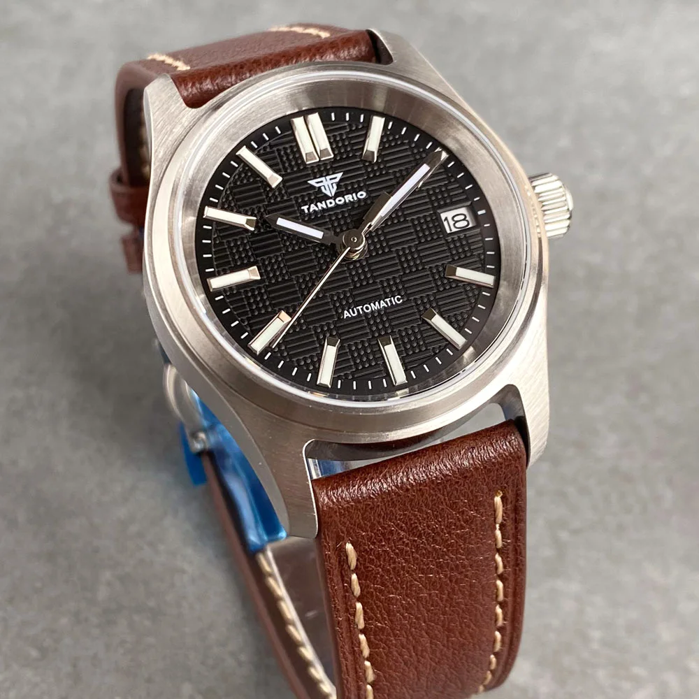 Мужские светящиеся часы тандорио с циферблатом 20 АТМ