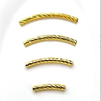 10pcslot gold color plated brass bent tube connectors for diy bracelet beads jewelry making findings accessories craft material