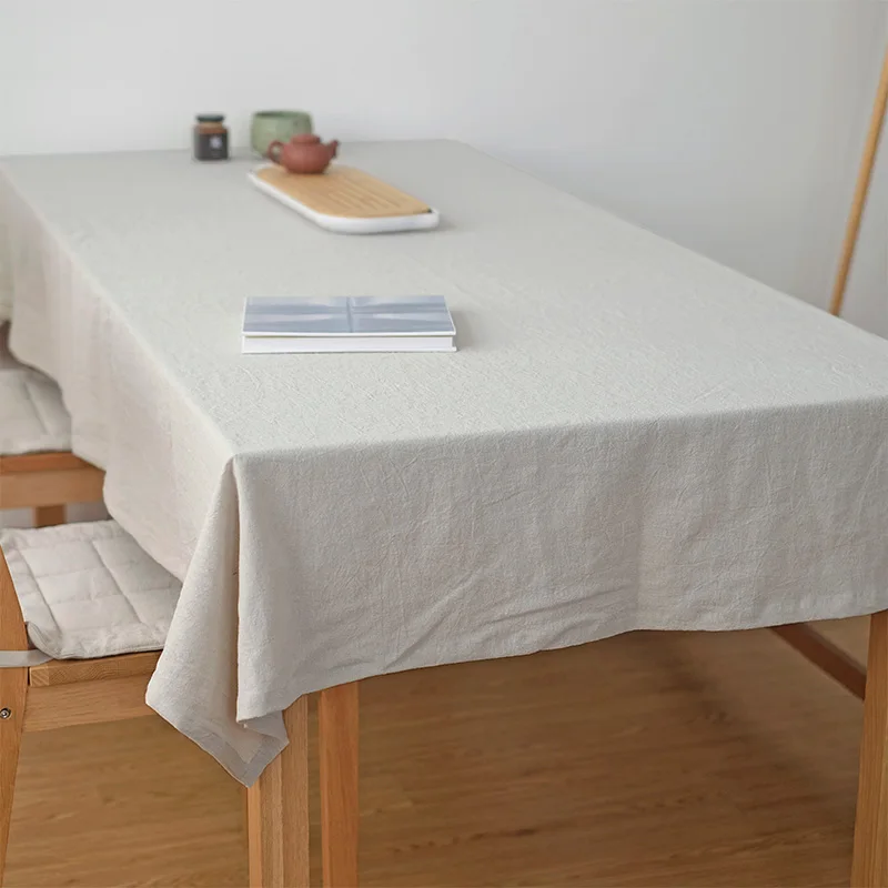 

Cotton Linen Table Cloth with Slubby Texture Soft Tablecloth for Kitchen Tabletop Buffet Banquet Parties Dinner Rectangle TJ8228
