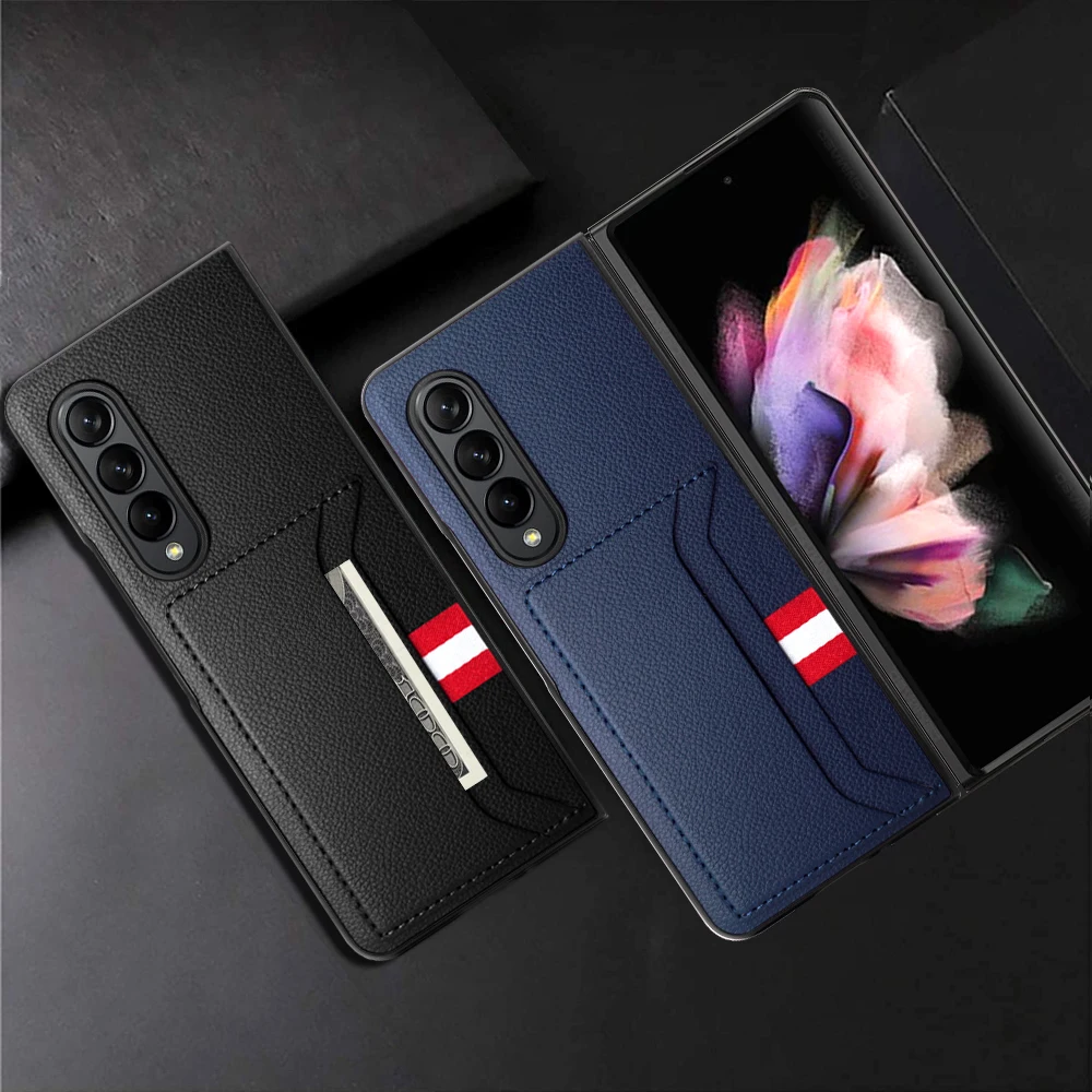 Кожаный чехол с защитой от отпечатков пальцев для Samsung Galaxy Z Fold6 5G Fold5 Fold 6 5 Fold4 Fold3