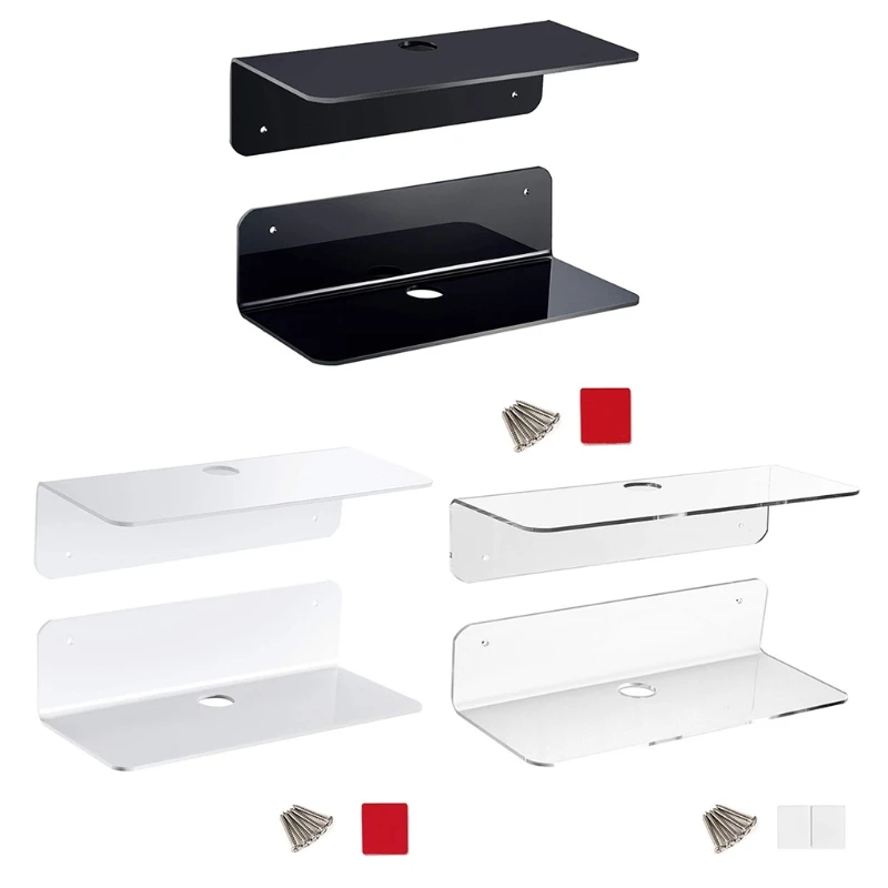 

Acrylic Wall Mounted Display Stand Shelf Holder Home Storage Self Stick-On