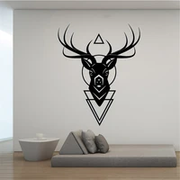 deer head carved wall decals for bedroom living room wardrobe home decoration poster removable vinyl stickers dw13787