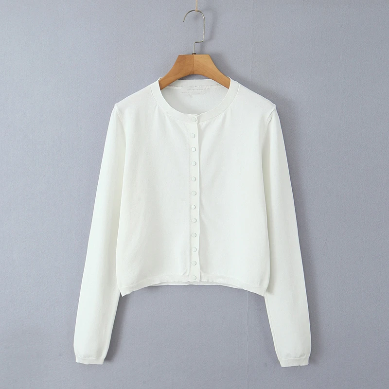 Женский однобортный вязаный кардиган Maxdutti Осенний минималистичный однотонный