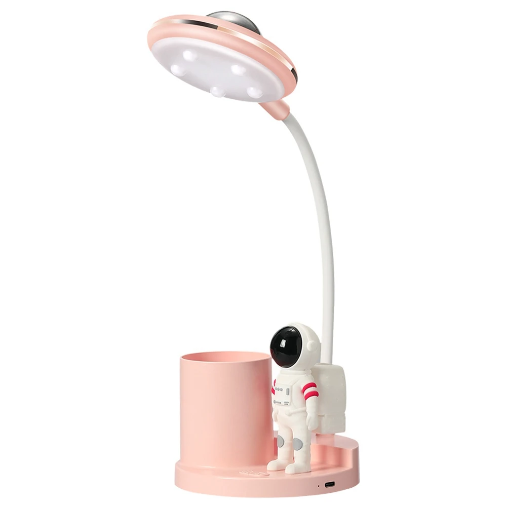 

4 In1 Astronaut Projection Desk Lamp Led Nightlight Student Learning Eye Protection Pen Holder Desk Light Pink