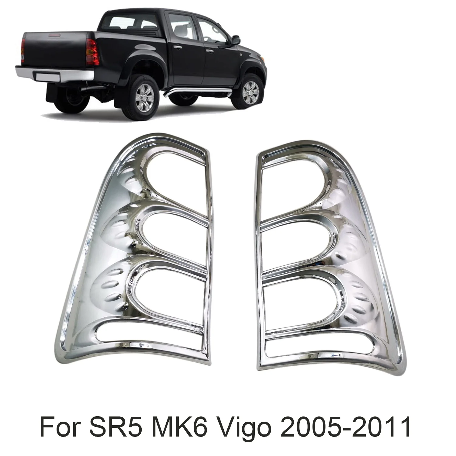 Хромированная задняя фонарь задний стоп-сигнал Накладка для Toyota Hilux SR5 MK6 Vigo 2005-2011