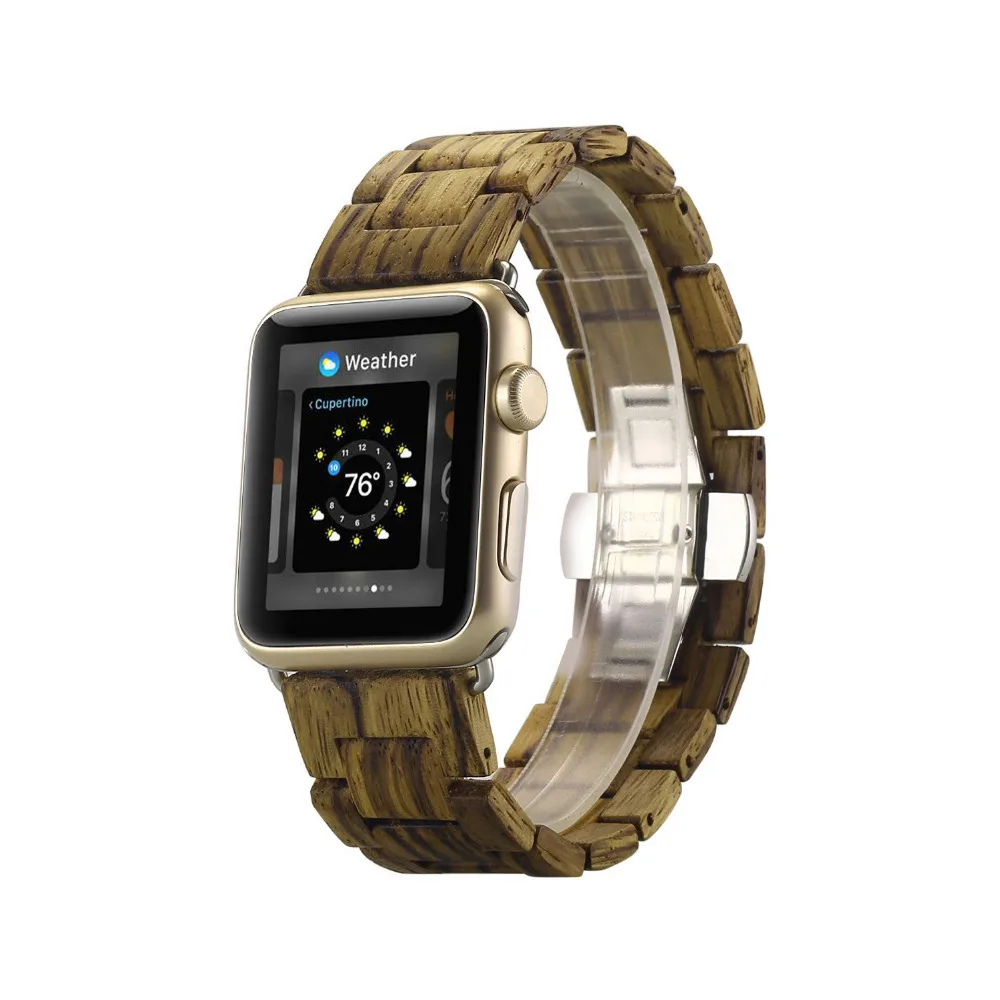 Natural Wooden strap For Apple watch Series 7 45mm 41mm Bracelet for Apple watch band 44mm 40mm 42mm 38mm iWatch 6 SE 5 3