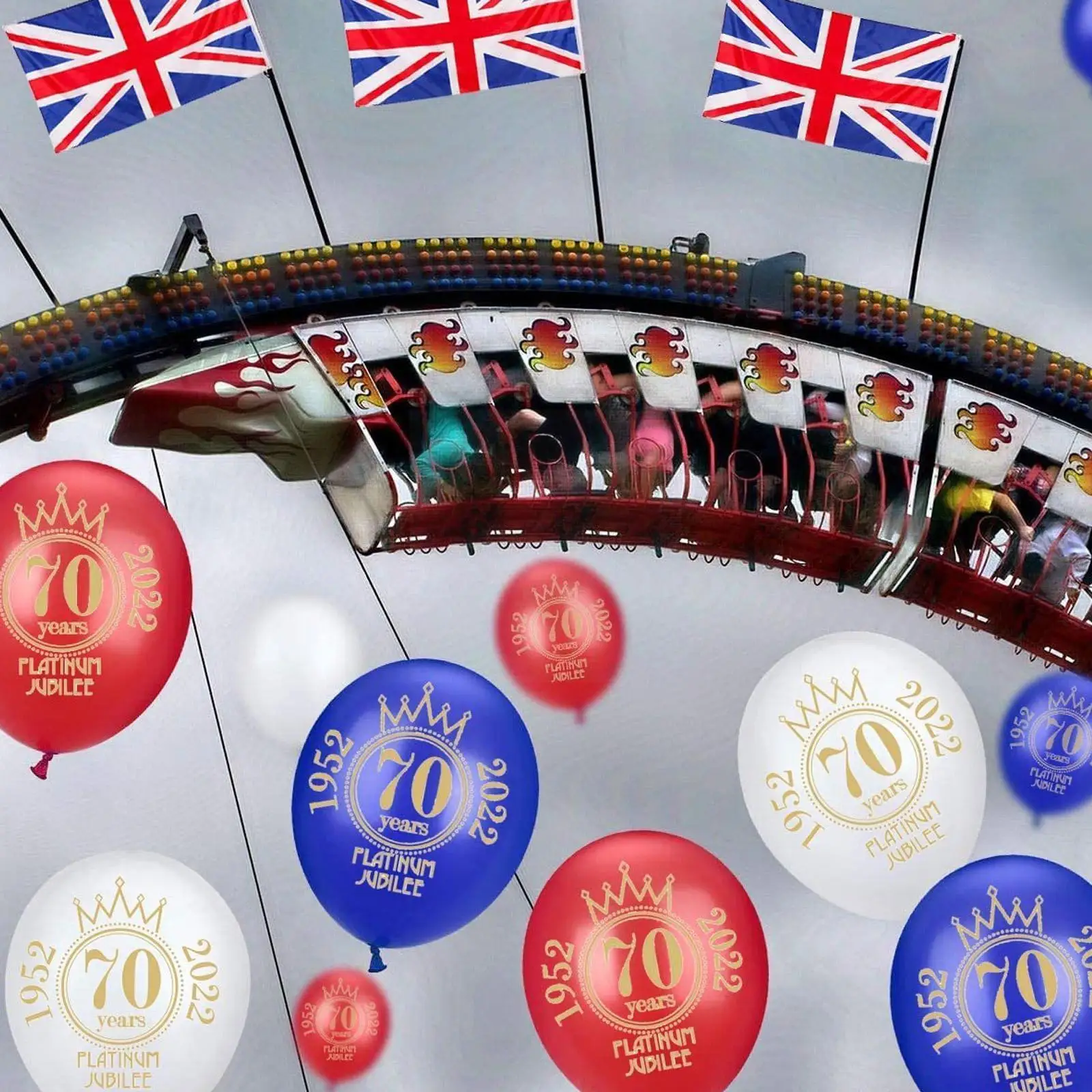 

10/20 Jubilee Balloons 12in Printed Latex Balloons Queen's 3 Party 70th With Anniversary Blue Decorations Red Queen Colors D5v1