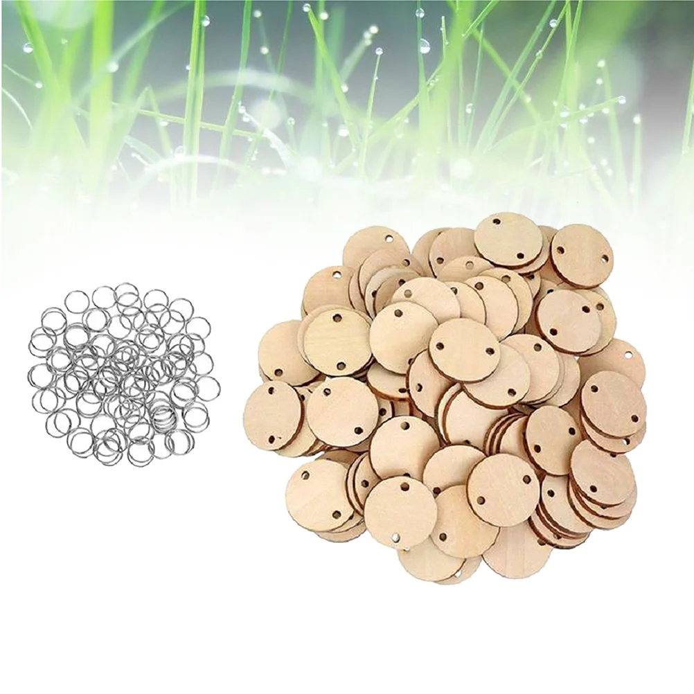

50PC Birthday Reminder Plaque Round Wooden Discs Family Birthday Board Tag Family Wooden Calendar Round Wood Chips