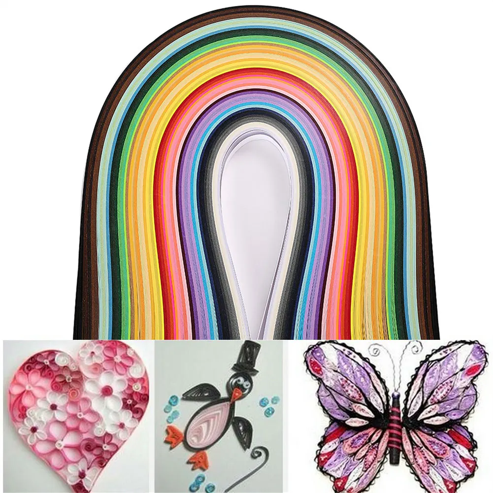 

500Pcs 53cm Long Strips Quilling Paper Mixed 50 Colours DIY Craft Kits Scrapbook Flower Gift Paper Handmade Paper Decor Supplies