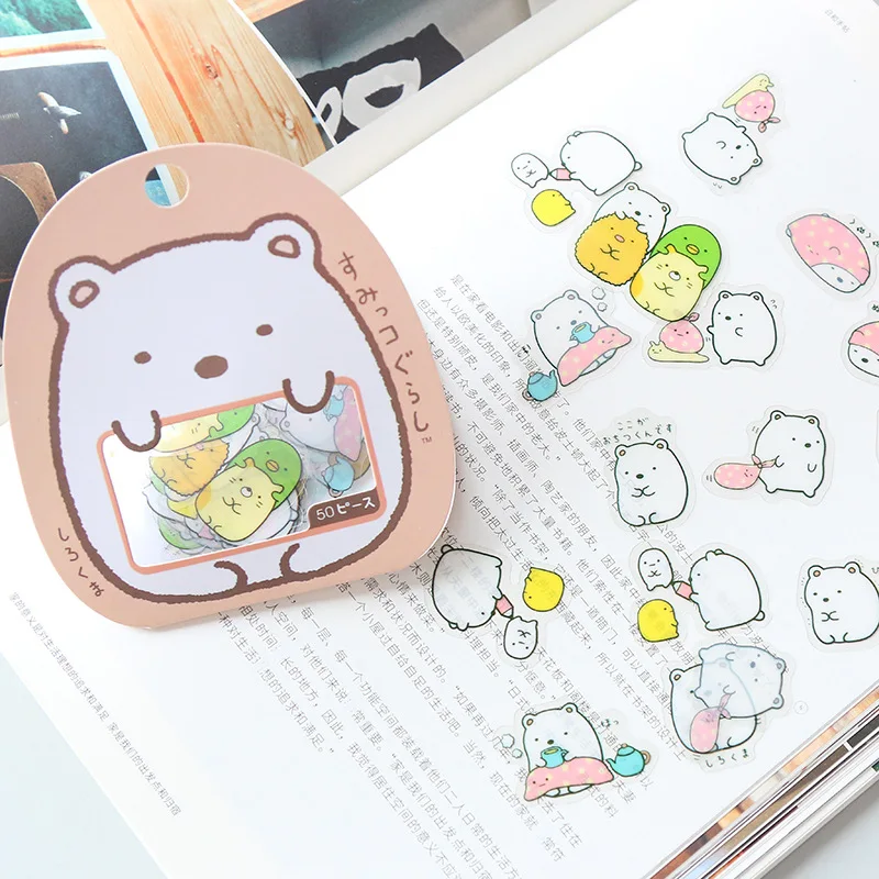 

50pcs/pack Cute Cartoon Stickers Kawaii DIY Scrapbooking Journal Planner Decorations Japanese Stationery PVC Stickers Office