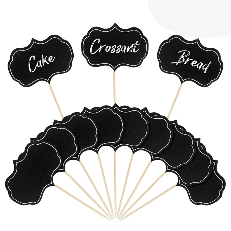 

50 Pieces Cheese Markers For Charcuterie Board Buffet Labels Food Tags Blank Toothpick Flags Appetizer Signs Chalkboard