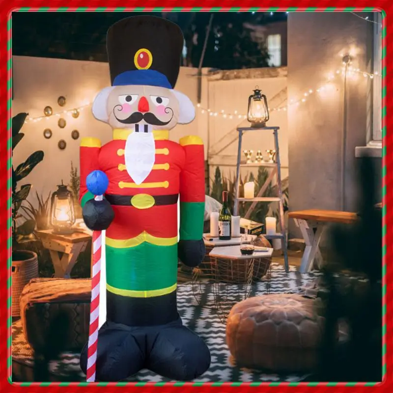 

2,4 м, солдат-гайковерт, Рождественское украшение, новый год для дома, Счастливого Рождества, надувная светодиодная подсветка