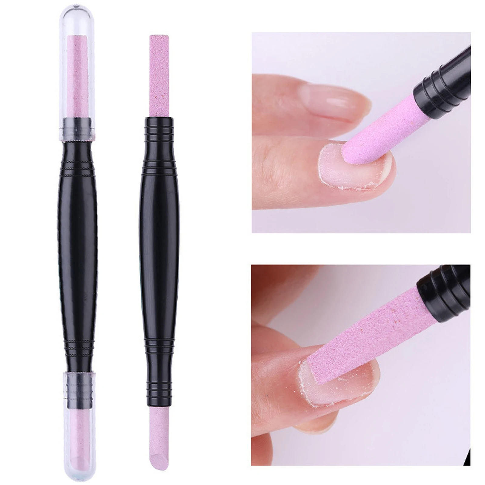 

New Portable 1PC Quartz Stone Scrub Pen Cuticle Remover Pusher Trimmer Dead Skin Remover Black Nail Art Care Tool