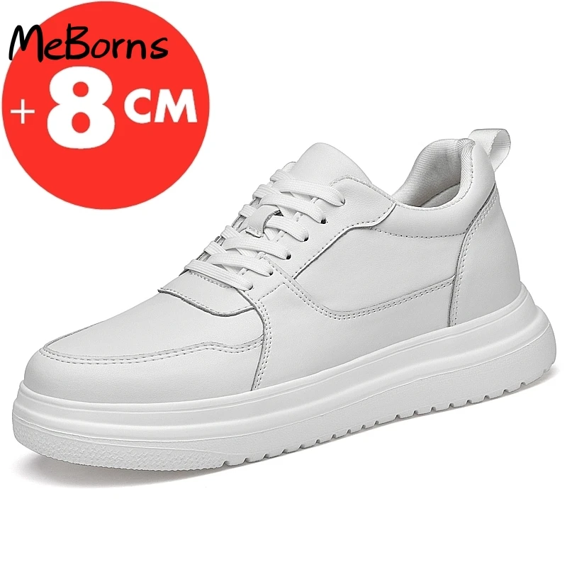 

Men Sneakers Elevator Shoes Heightening Height Increase Insole 7-8CM High Heels Shoes Genuine Leather Sport Shoes