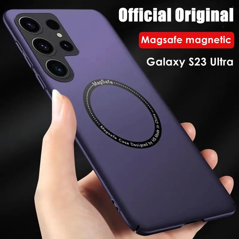 Магнитный чехол Magsafe для Samsung S23 Ultra Magsafing, жесткий матовый чехол из поликарбоната для беспроводной зарядки, для Glalaxy S22 S21 Ultra S20 FE
