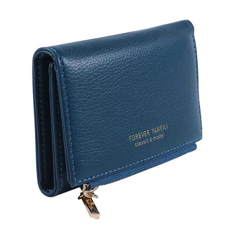 

Ladies Wallet Soft PU Leather Female Purse Mini Hasp Card Holder Coin Short Wallets Slim Small Purse Zipper Keychain For Women