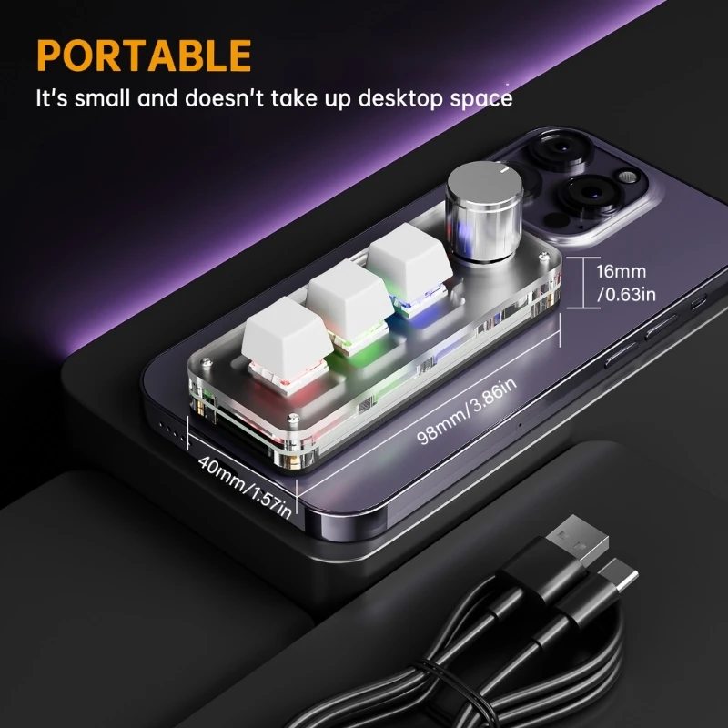 Беспроводная клавиатура Механическая макроклавиатура с 3 настраиваемыми