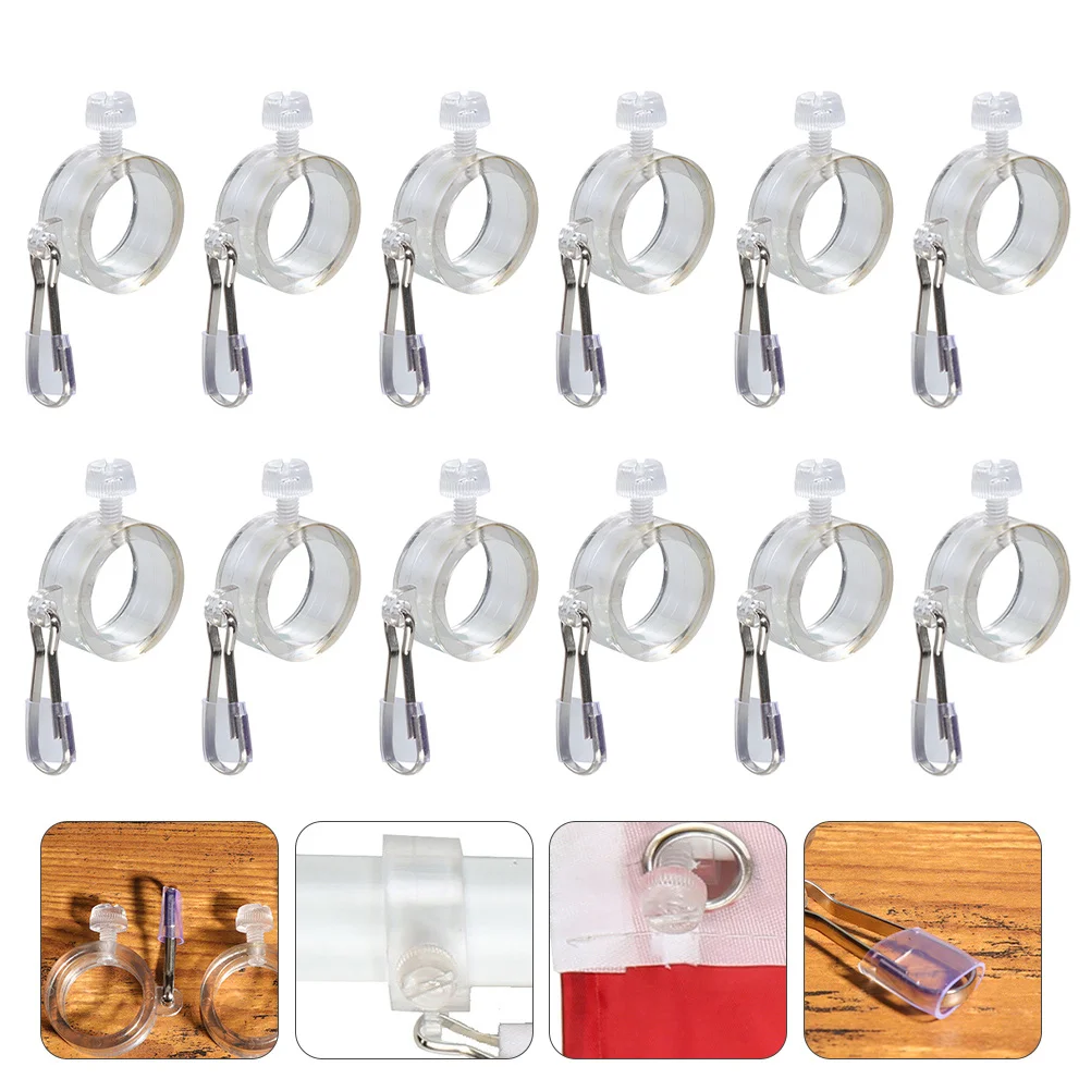 

Flag Pole Flagpole Clips Rings Clip Fixing Swivels Fasteners Buckles Accessories Plastic Clamps Ring