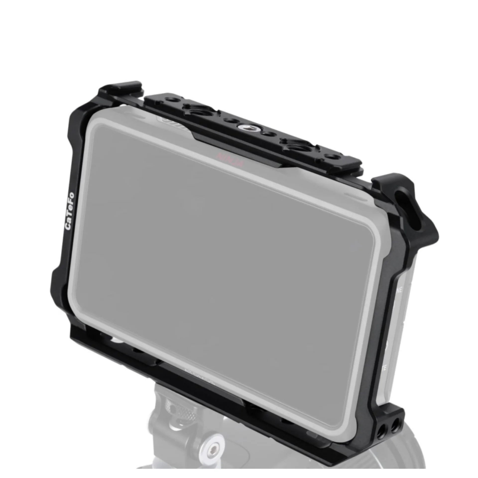 Фото Кейдж CaTeFo для мониторов Atomos Ninja V / Ninja V+ / Shinobi / ZATO Connect со встроенной направляющей NATO и креплением Cold Shoe №4