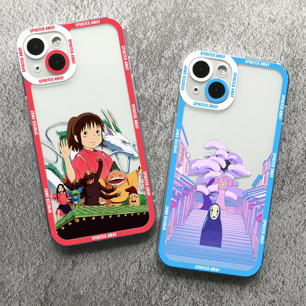 

Spirited Away Phone Case for iPhone 14 11 13 12 Pro Max XR X XS 8 7 6 6S Plus Mini Clear Cover Angel Eyes Funda