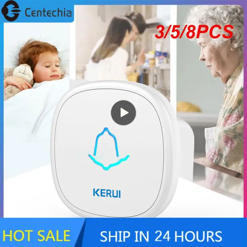 

3/5/8PCS Single Button Elderly Pager For Hotels Apartments Offices Doorbell Button Frequency Wireless Doorbell 433m