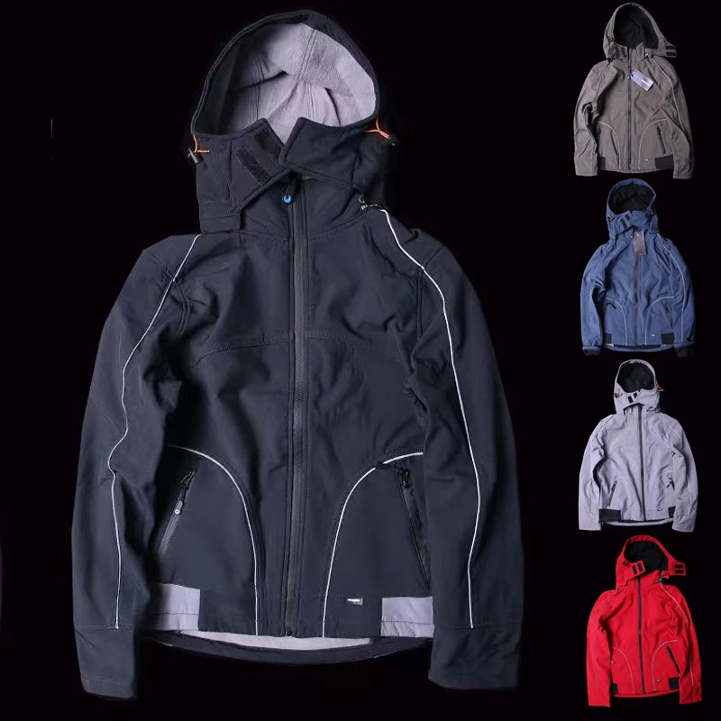 Ветровка мужская флисовая с капюшоном и флисовой подкладкой