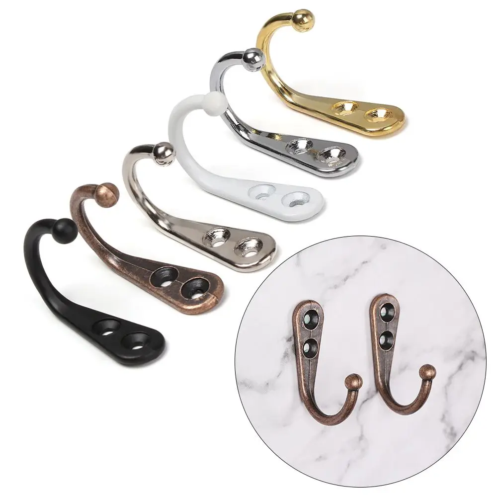 

5PCS Room Organizer Single Prong Retro Classical Hooks Hangers Hat Hanger Bronze Wall Hook