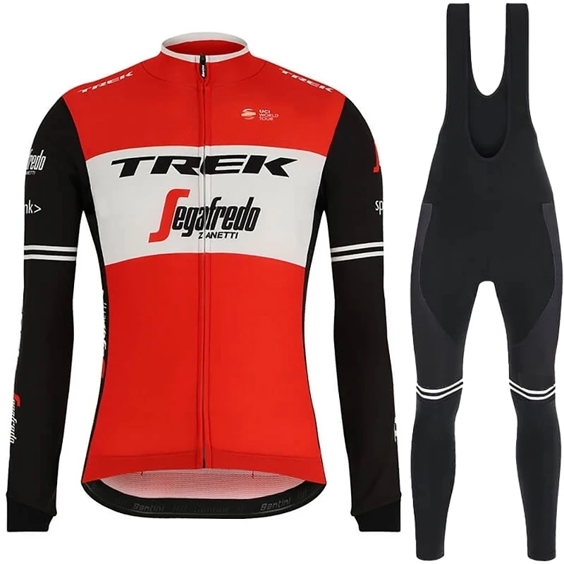 

TREK 2023 Winter Cycling Clothing Man Long Sleeve Jersey Set Thermal Fleece Maillot Ciclismo Mtb Road Bike Keep Warm Riding Full