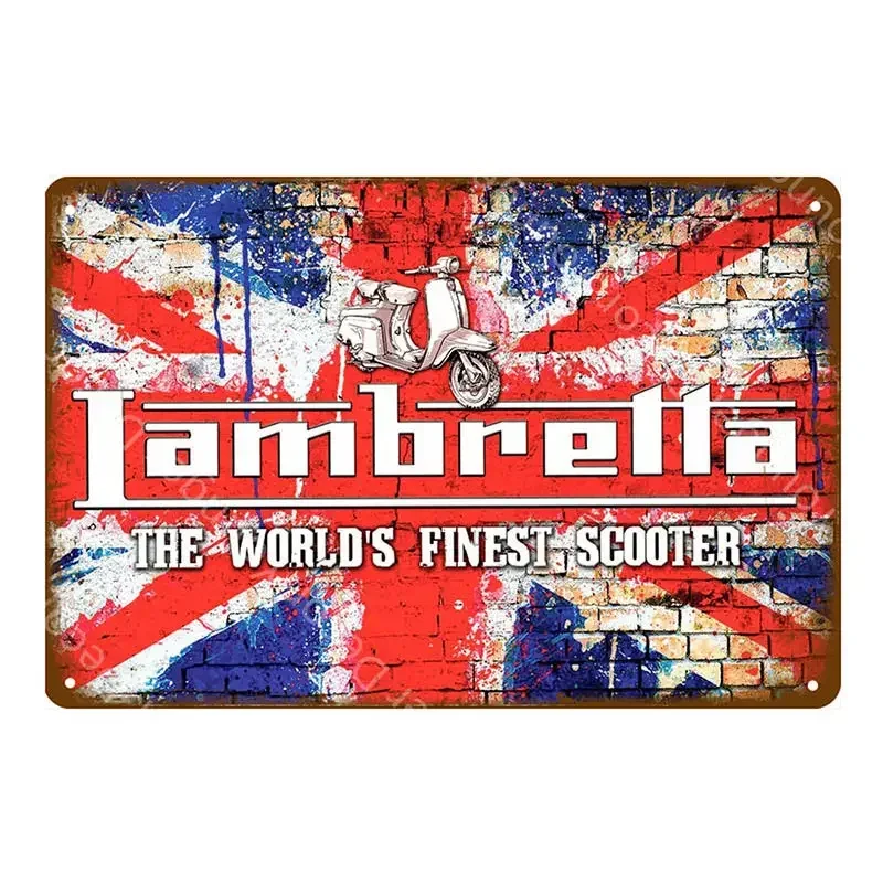 

Тележка для мотоцикла, металлический жестяной знак, итальянские скутеры, винтажные настенные таблички для гаража, мотора, клуба, магазина, Декоративные плакаты, знаки