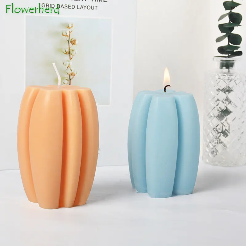 

Six Petal Pumpkin Column Candle Aroma Fragrance Silicone 3d Mold Diy Perfume Mold Plaster Candle Making Supplies