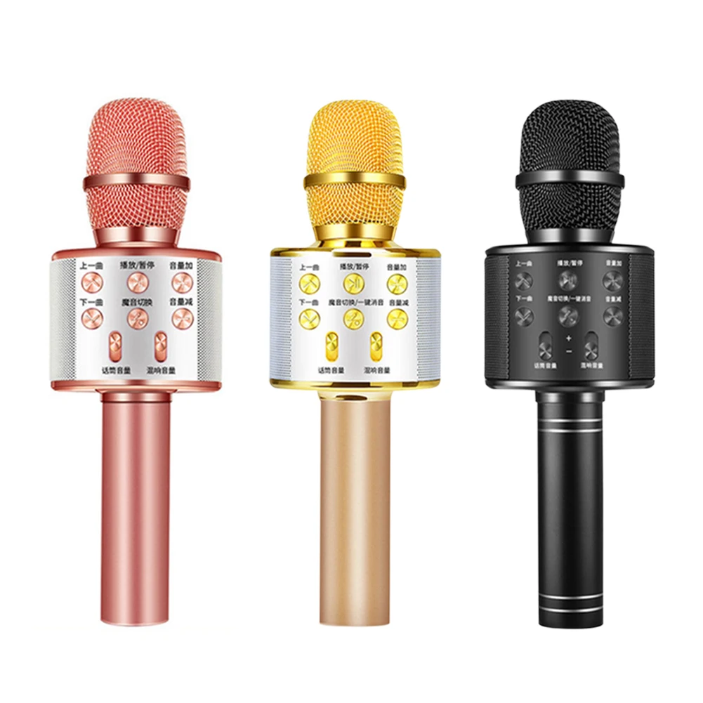 

Lighted Wireless Bluetooth-compatible Hand-held Microphone Home KTV Player