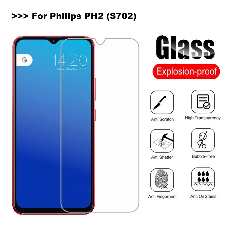 Для Philips PH2 защита экрана 9H Защитная пленка для переднего телефона взрывозащищенное Закаленное стекло для Philips PH2 (S702) 6,22 