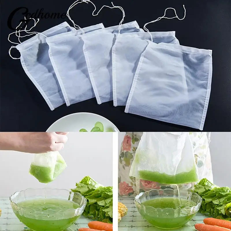 1Pcs Fine Nylon Mesh Food Strainer & Cheese Maker Reusable Commercial Food Grade Coffee & Tea Filter Nut Milk Bag